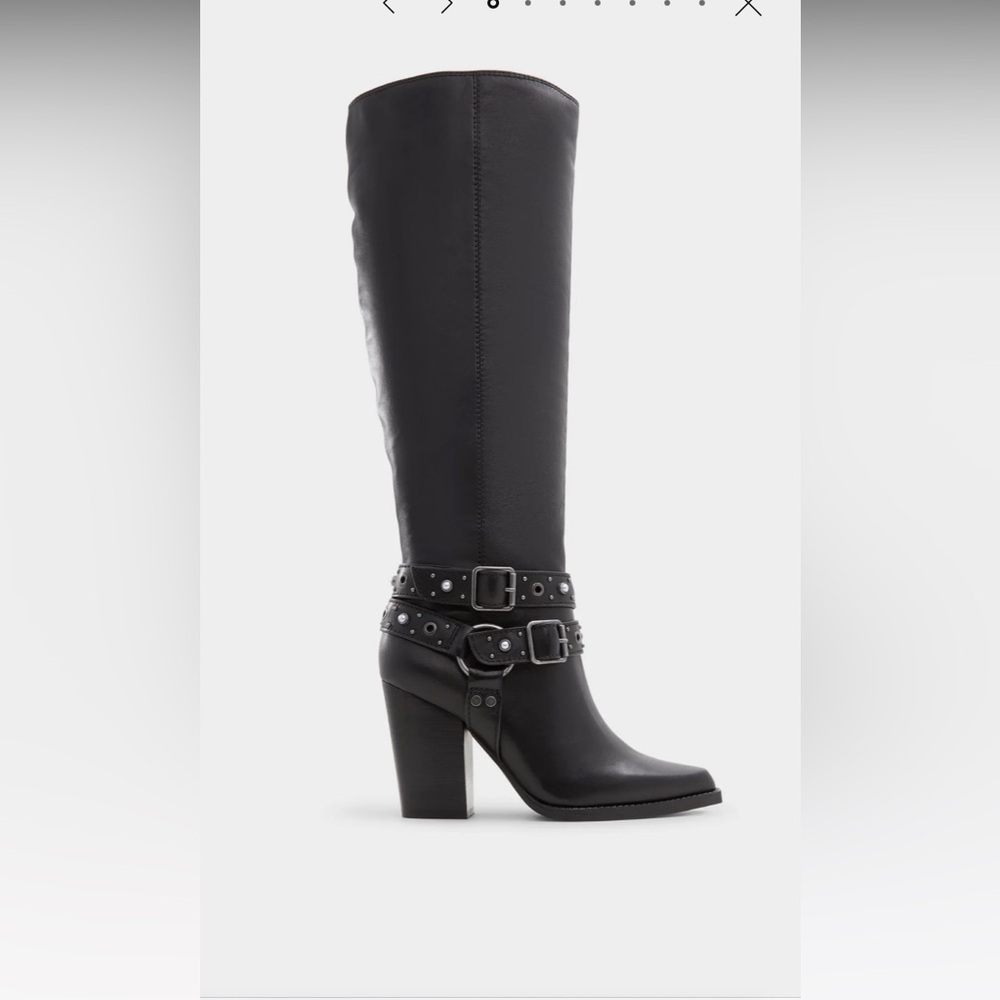 Aldo Black Ankle Booties with Buckle Detail